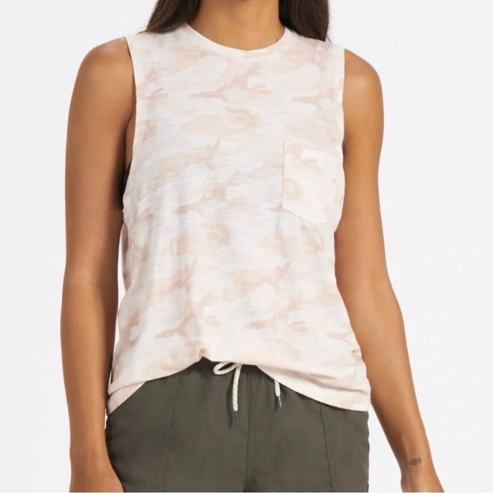 Vuori Pale yellow & White Camo Tank Top